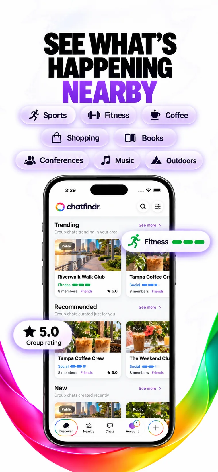 ChatFindr screenshot: See what’s happening nearby